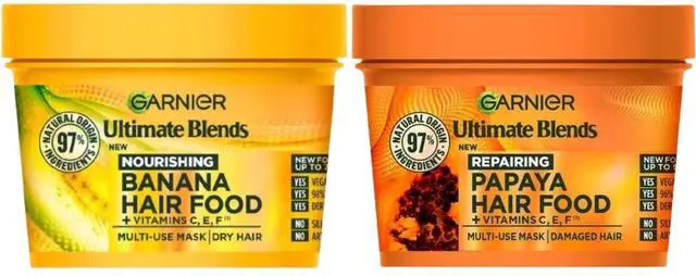 Main image of Garnier Ultimate Blends Banana & Papaya Hair Food Mask Duo 400 ml