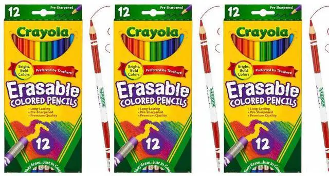 Main image of Crayola Erasable Colored Pencils 12 ct (3-Pack)