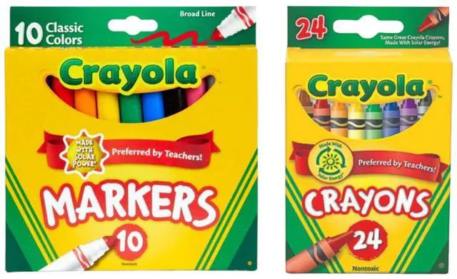 Main image of Crayola Marker & Crayon Set 10 Broad Line Markers and 24 Crayons