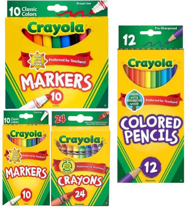 Main image of Crayola School Art Supply Set Markers, Crayons & Colored Pencils Bundle