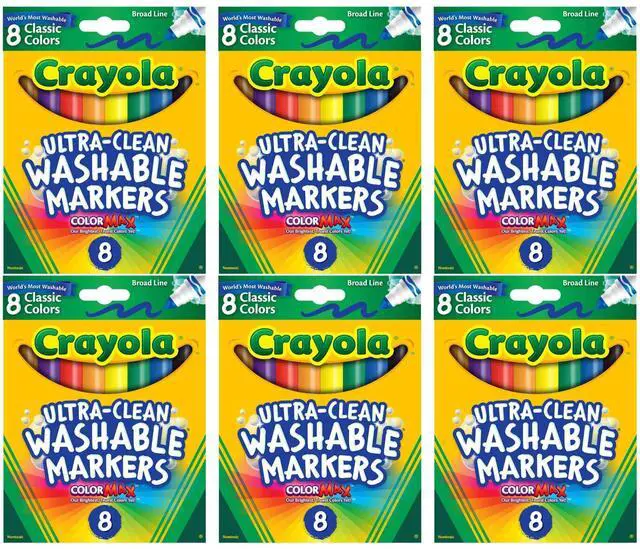 Alt view image 3 of 4 - Crayola Washable Broad Line Markers 8 Count (3-Pack)