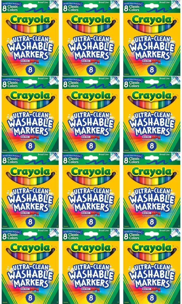Alt view image 4 of 4 - Crayola Washable Broad Line Markers 8 Count (3-Pack)