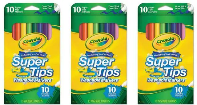 Alt view image 16 of 20 - Crayola Washable SuperTips Markers Assorted 10/Pack 588610