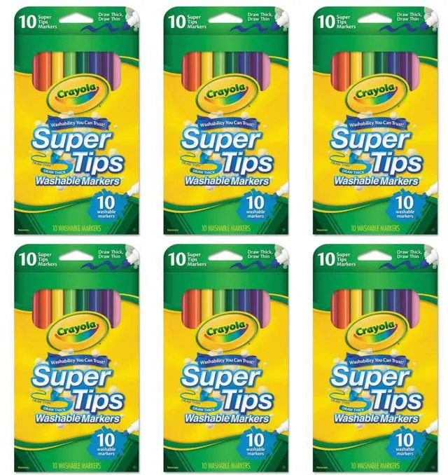 Alt view image 17 of 20 - Crayola Washable SuperTips Markers Assorted 10/Pack 588610