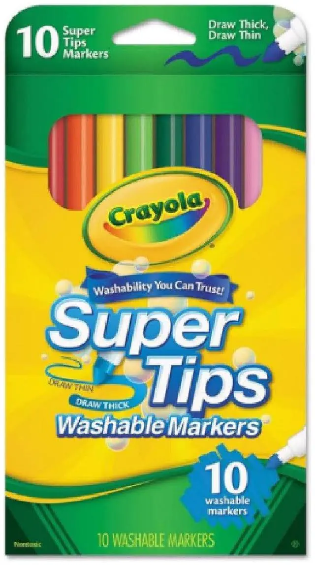 Alt view image 18 of 20 - Crayola Washable SuperTips Markers Assorted 10/Pack 588610