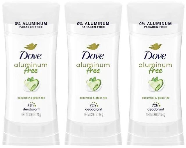 Main image of Dove Aluminum Free Deodorant Stick Cucumber Green Tea 2.6 oz (3-Pack)