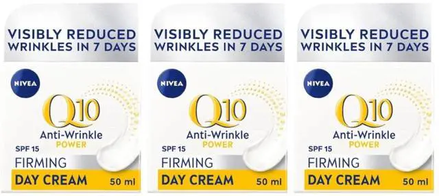 Main image of Nivea Q10 Power Anti-Wrinkle Day Cream SPF 15 50 ml (3-Pack)
