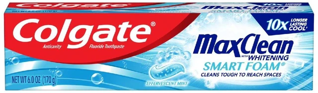 Main image of Colgate Max Clean SmartFoam Toothpaste Effervescent Mint 6 oz