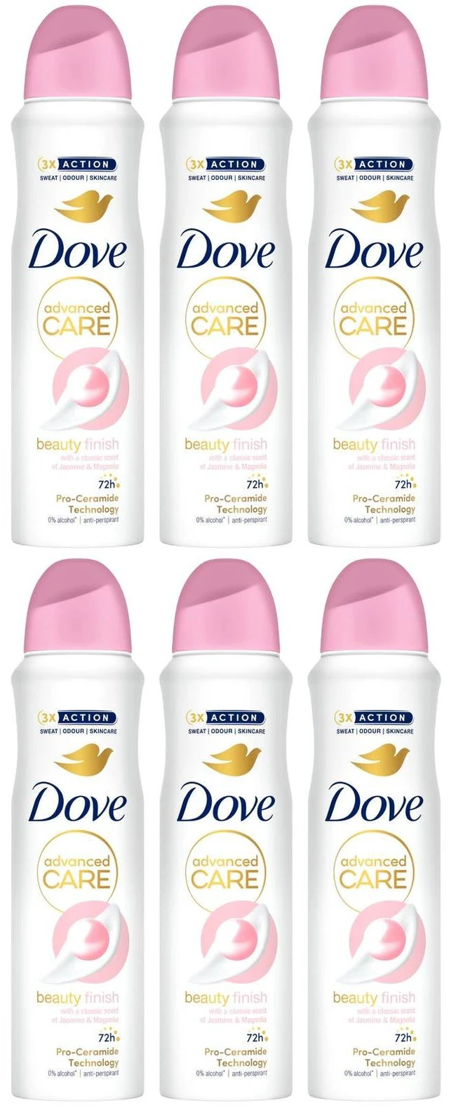 Alt view image 3 of 3 - Dove Beauty Finish Antiperspirant Deodorant Spray 150 ml (3-Pack)