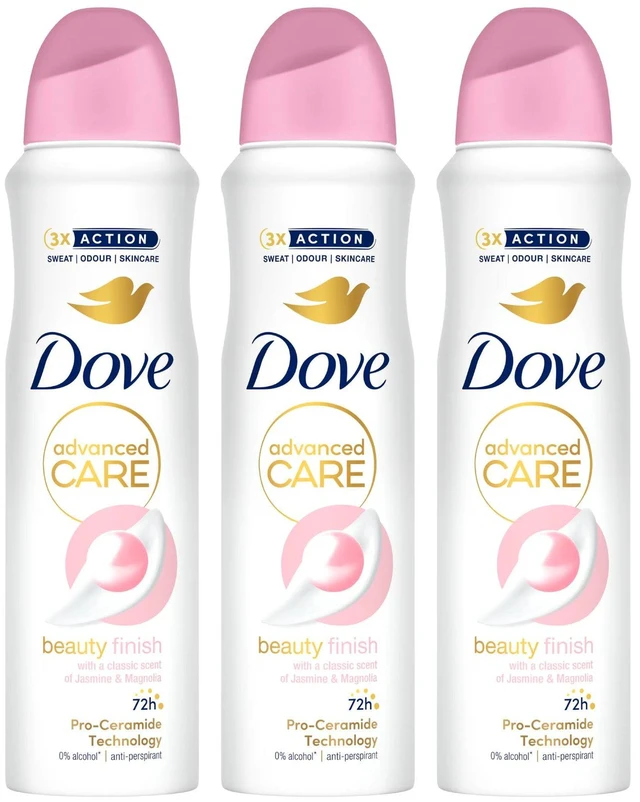 Alt view image 2 of 3 - Dove Beauty Finish Antiperspirant Deodorant Spray 150 ml (3-Pack)