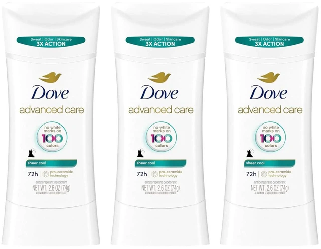 Main image of Dove Advanced Care Sheer Cool Antiperspirant Deodorant Stick 2.6 oz (3-Pack)