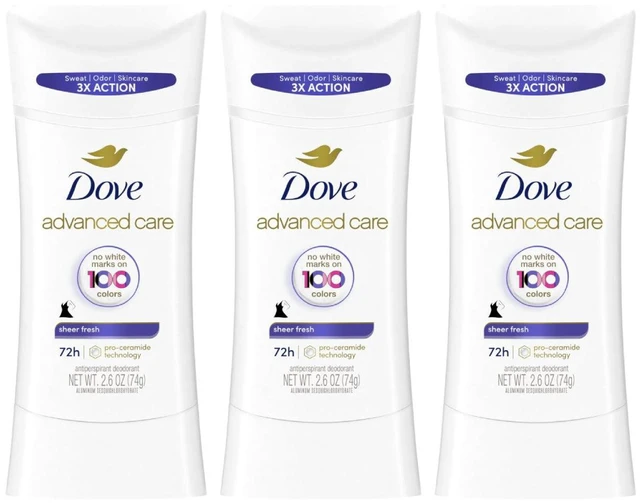 Alt view image 2 of 3 - Dove Advanced Care Sheer Fresh Antiperspirant Deodorant Stick 2.6 oz