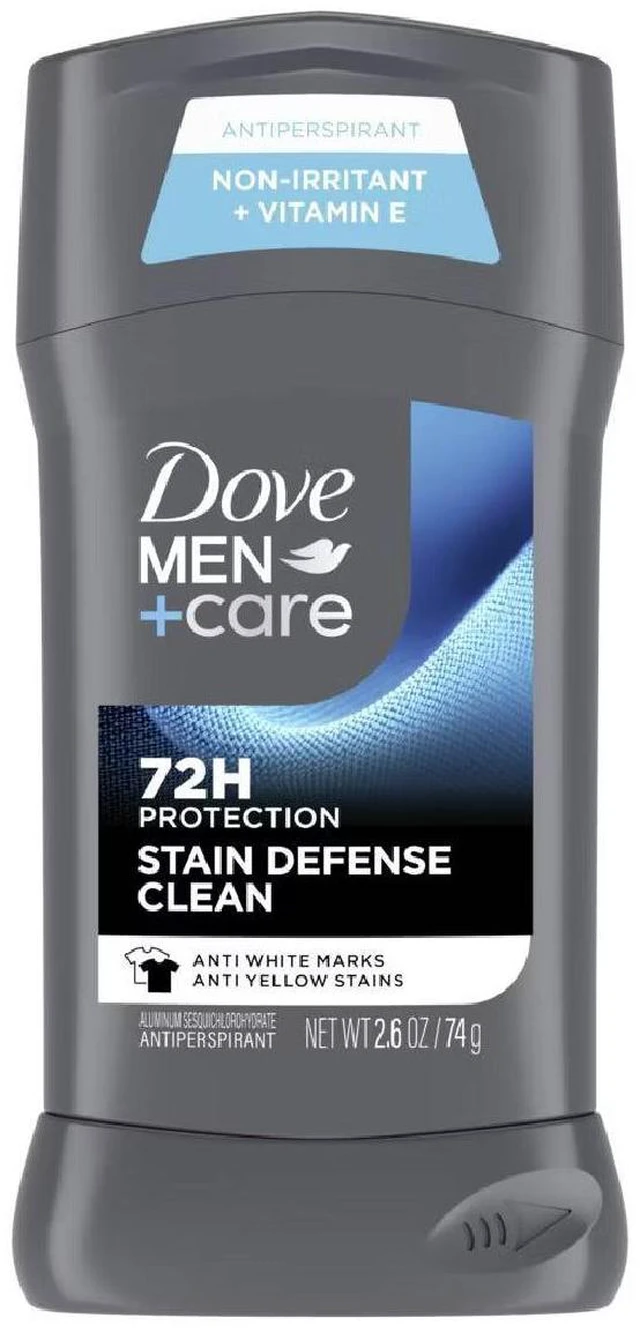 Main image of Dove Men+Care Stain Defense Clean Antiperspirant Deodorant Stick 2.6 oz (6-Pack)