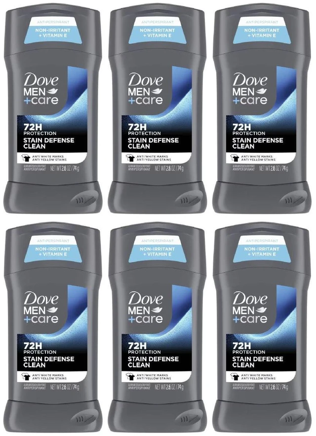 Alt view image 3 of 3 - Dove Men+Care Stain Defense Clean Antiperspirant Deodorant Stick 2.6 oz (6-Pack)