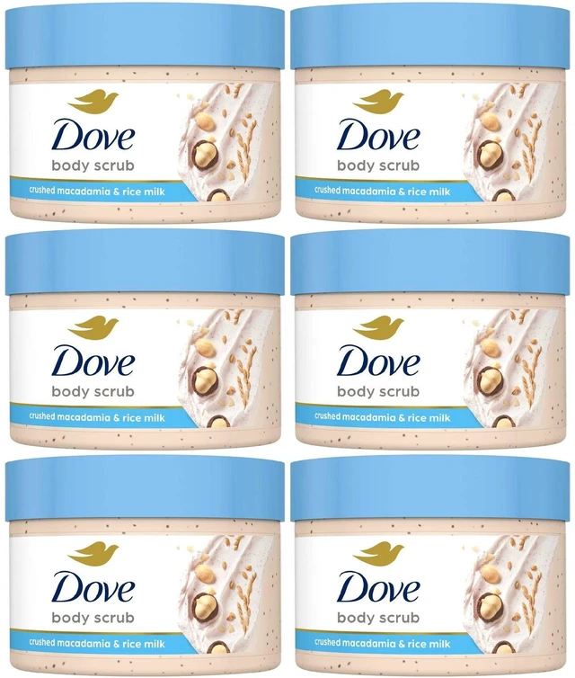 Alt view image 3 of 3 - Dove Scrub Macadamia & Rice Milk Nourishes Skin 10.5 oz