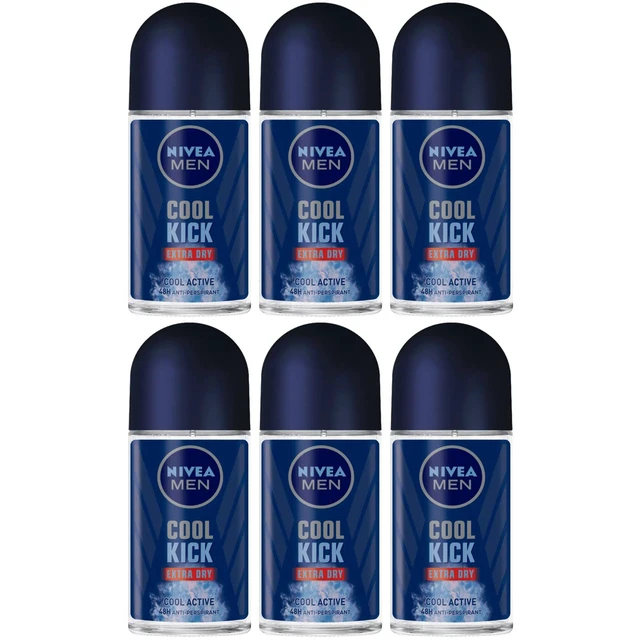 Alt view image 3 of 3 - Nivea Men Cool Kick X Dry Roll On 50 ml (6-Pack)