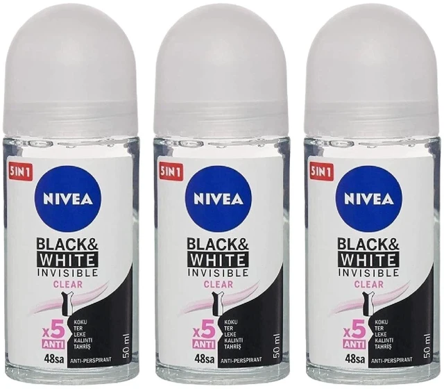 Alt view image 2 of 3 - Nivea Black & White Invisible Clear Roll-On Antiperspirant 50 ml