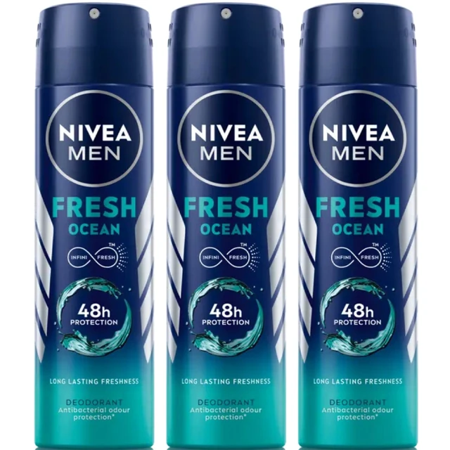 Alt view image 2 of 2 - Nivea Men Fresh Ocean Deodorant Spray 150 ml (3-Pack)