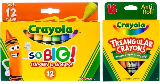 Main image of Crayola Combo Pack - Extra Jumbo Crayons 12 ct & Triangular Crayons 16 ct
