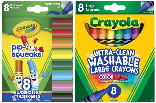 Main image of Crayola Bundle - Pip-Squeaks Markers 8 ct & Large Washable Crayons 8 ct (2 Pack)