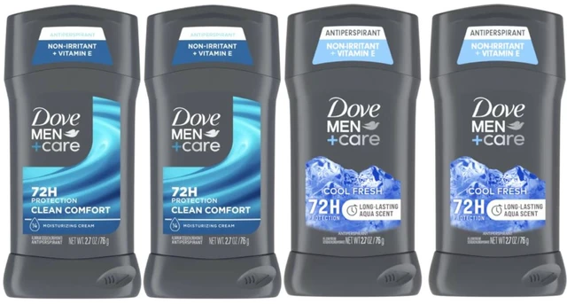 Main image of Dove Deodorant Stick Bundle - 2x Clean Comfort 2.7 oz + 2x Cool Fresh 2.7 oz