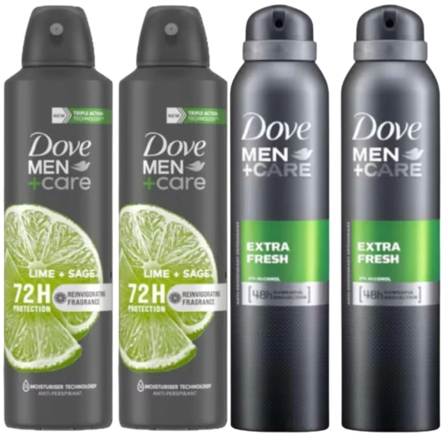 Main image of Dove Men+Care Variety Pack - 2x Lime & Sage + 2x Extra Fresh (4 Pack)