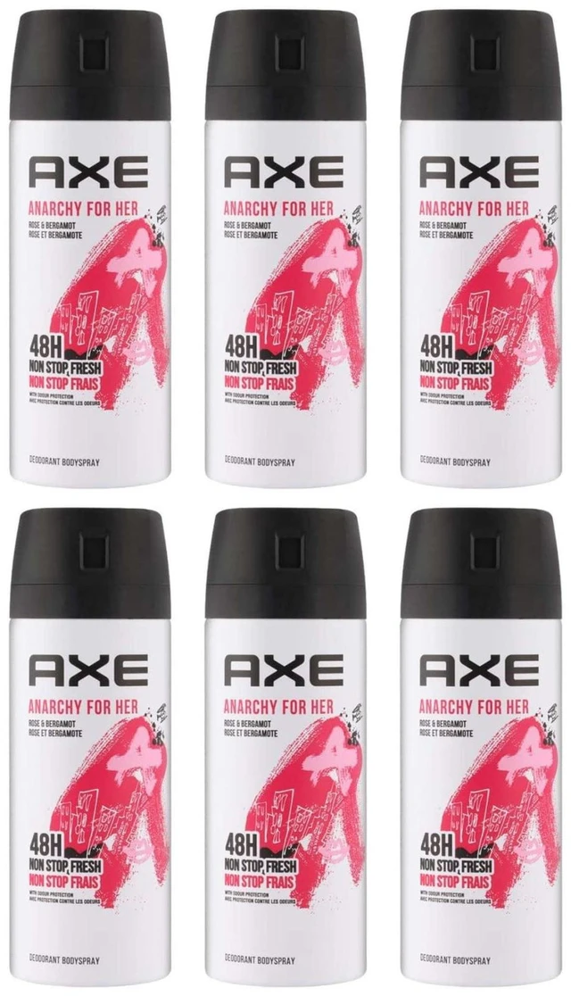 Main image of Axe Anarchy For Her Deodorant Body Spray For Women, Rose Bergamot Scent, 5 fl oz (6 Pack)