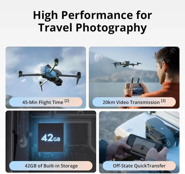 Alt view image 7 of 7 - DJI Air 3S Fly More Combo (RC-N3), Drone with 1" CMOS Wide-Angle & Medium Tele Camera, 4K/60fps HDR Video, Nightscape Omnidirectional Obstacle Sensing & 3 Batteries for Extended Flight Time