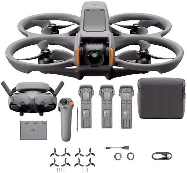 Main image of DJI Avata 2 Fly More Combo (3 Batteries), FPV Drones with Camera for Adults 4K, Immersive Experience, One-Push Acrobatics, Built-in Propeller Guard, 155° FOV, Drone Compliant with FAA Remote ID