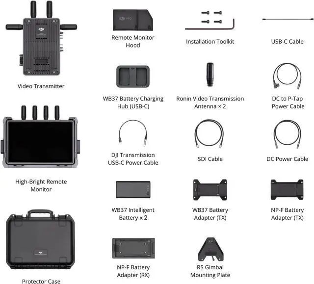 Alt view image 2 of 7 - DJI Transmission (High-Bright Monitor Combo), 20,000ft 1080p/60fps Transmission, Transmitter and High-Bright Monitor, Integrated Wireless Receiver, Gimbal/Focus/Camera Control, Independent Recording