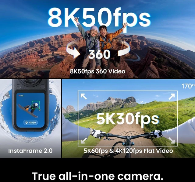 Alt view image 2 of 7 - Insta360 X6 All-in-One Bundle 8K 360 Action Camera Essential Bundle, Midnight Black * USA In Stock