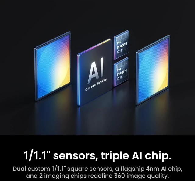 Alt view image 2 of 7 - Insta360 X6 Standard package,8K 360 Camera with 1/1.1'' Sensors Action Camera, Dual Custom Square 1/1.1" Sensors* USA In Stock