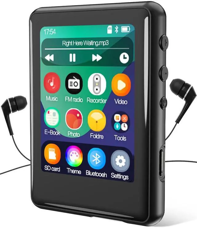 Main image of MP3 Player with Bluetooth 5.3,Tokemisc 16GB Full Touchscreen Kids Portable Music Device with Speaker,FM Radio,E-Book,Built-in Micro SD Card Slot,Earphones Included,Max 256GB Expand