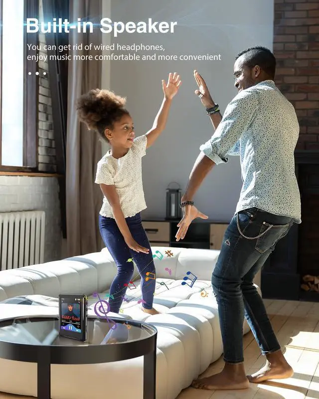 Alt view image 6 of 7 - MP3 Player with Bluetooth 5.3,Tokemisc 16GB Full Touchscreen Kids Portable Music Device with Speaker,FM Radio,E-Book,Built-in Micro SD Card Slot,Earphones Included,Max 256GB Expand