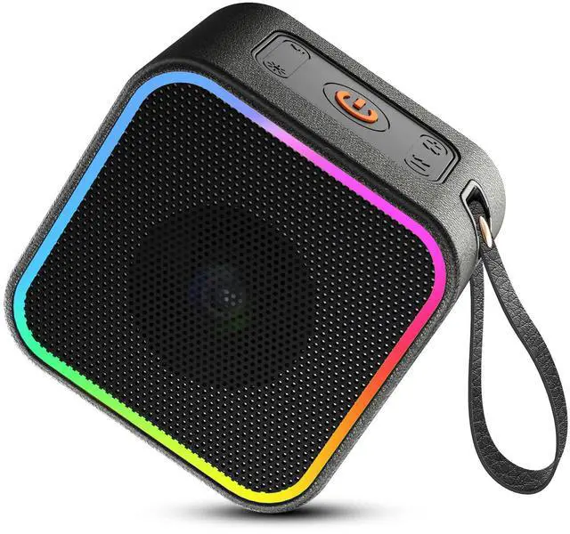Main image of Portable Bluetooth Speaker, Wireless Speaker with Lights, Built-in Mic Bluetooth 5.3, Portable Wireless Up to 10H Playtime, 8W Powerful Crystal Punchy Bass, for Home/Outdoor/Party/Beach, Brown