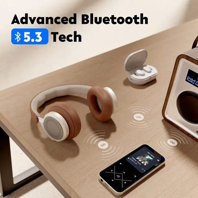 Alt view image 3 of 7 - 64GB MP3 Player with Bluetooth 5.3, AGPTEK 2.4 inch Screen Portable Music Player with Speaker, FM Radio, Voice Recorder, Real Built-in 64GB, Supports Expanded Up to 128GB