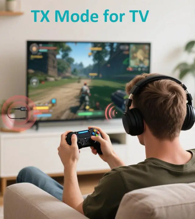 Alt view image 2 of 7 - USB Bluetooth Adapter for Car, Bluetooth Transmitter Receiver for TV, Stereo, Headphone, PC, TSNAM 3.5mm AUX Wireless Audio Adapter, Plug & Play