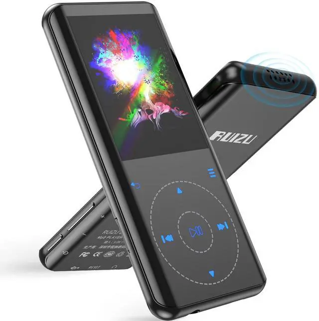Main image of RUIZU 64GB MP3 Player with Bluetooth 5.3, Speaker, 2.4 inch Screen, Portable Music Player for Sport Running, FM Radio, Voice Recorder, Digital Audio Video Shuffle Playback, Support 128GB Micro SD Card