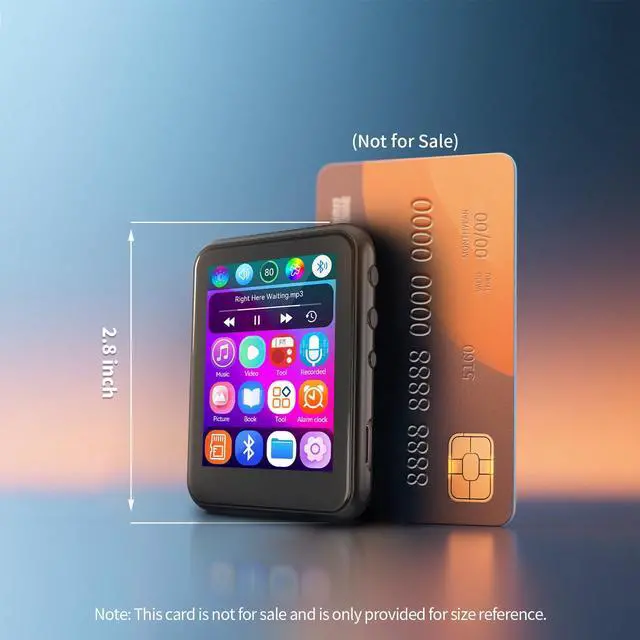 Alt view image 7 of 7 - MP3 Player with Bluetooth 5.4,Kids Portable Music Player with Speaker,FM Radio,Voice Recorder,Touchscreen MP3 Player with Earphones,Built-in Micro SD Card Slot,Supports up to 512GB Expand