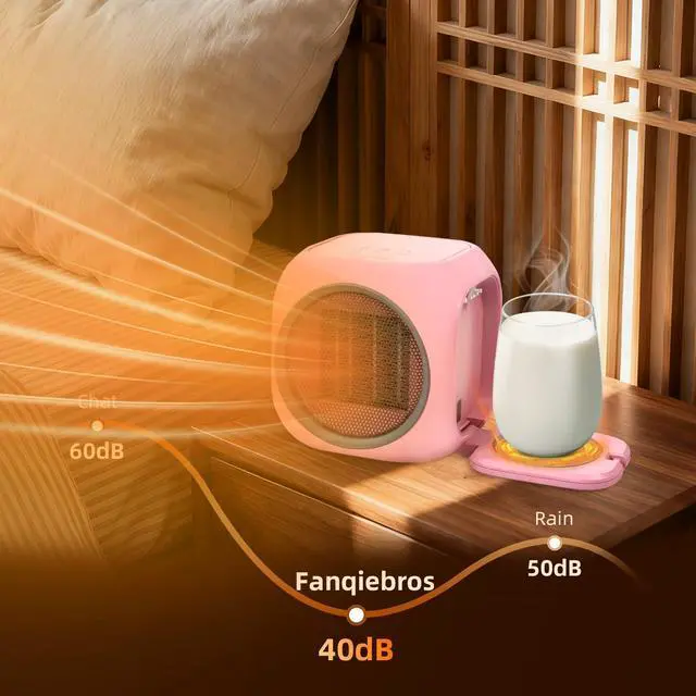 Alt view image 5 of 7 - Upgraded Space Heater & Candle Warmer Plate, Space Heater for Indoor Use with Thermostat, Coffee Mug Warmer, 800W Portable Electric Heater for Bedrooms, Offices, Home