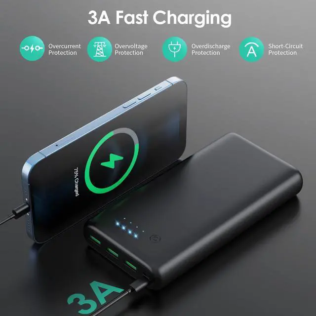 Alt view image 4 of 7 - Portable Charger 36800mAh Power Bank,PD Fast Charging USB C External Battery Pack,4 Outputs 2 Inputs Travel Essentials Portable Phone Charger for iPhone 17/16/15/14/13/12,Galaxy S24 Android Phone etc