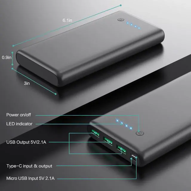Alt view image 5 of 7 - Portable Charger 36800mAh Power Bank,PD Fast Charging USB C External Battery Pack,4 Outputs 2 Inputs Travel Essentials Portable Phone Charger for iPhone 17/16/15/14/13/12,Galaxy S24 Android Phone etc