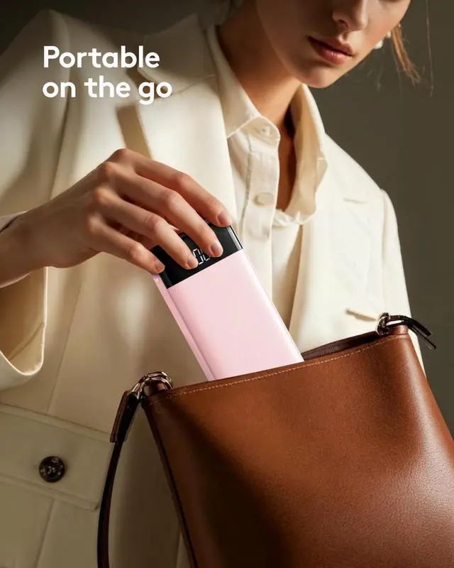 Alt view image 7 of 7 - Orfeika Portable Phone Charger, 10000mAh Portable Charger Power Bank with Built-in Cables, Travel Essential Battery Pack Compatible with iPhone, Samsung, Google, iPads, Tablets, etc