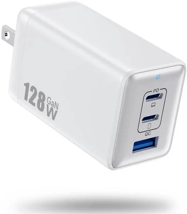 Main image of USB C Charger 128W Wall Charger,(GaN III) 3 Port Fast Charging Station,65W Foldable Wall Charging Adapter for MacBook Pro/Air,HP,ThinkPad,Dell XPS,iPhone 15/14,Pro,iPad Pro/Air,Galaxy S23,Steam Deck