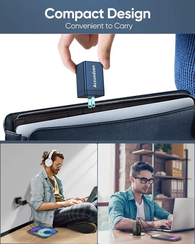 Alt view image 5 of 7 - USB C Charger Block 160W, 3-Port GaN Super Fast Charger, Dual 65W Type C Charging Block, Foldable QC3.0 Laptop Fast Charging for MacBook, iPhone, Samsung, Galaxy, iPad, Android (Black, 1 Pack)