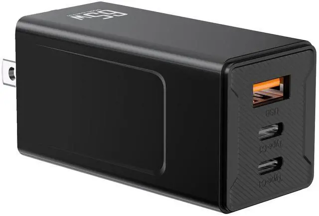 Main image of 65W USB C Charger, 3-Port PD Fast Charger Block Compact USB-C Power Adapter for MacBook Pro/Air, iPhone 16/15/14, iPad Pro/Air, Galaxy, Steam Deck, Dell XPS 13 & More (Black, No Cable)