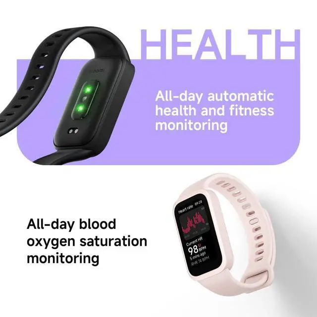 Alt view image 4 of 7 - XIAOMI Smart Band 9 Active Global Version 1.47'' Display 18-Day Battery Life Modes All-Day Health and Fitness Monitoring 5ATM (Black)