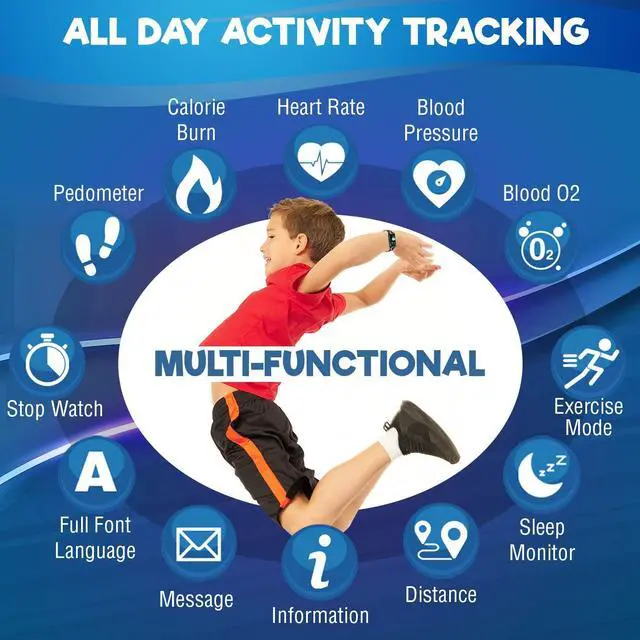 Alt view image 7 of 7 - Inspiratek Kids Fitness Tracker for Kids Age 5-16 (5 Colors), Waterproof Pedometer Watch, Easy to Use Tracker Watch