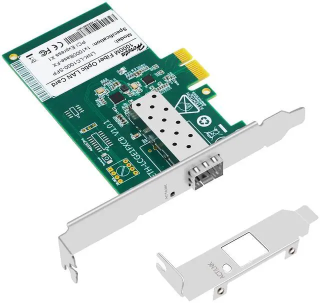 Main image of Hereta PCI-E NIC Network Card, 1 SFP Port, PCI Express Gigabit Ethernet LAN Adapter Support Windows XP/Vista/ 11/10/8/7, Server 2003/2008 R2, Linux