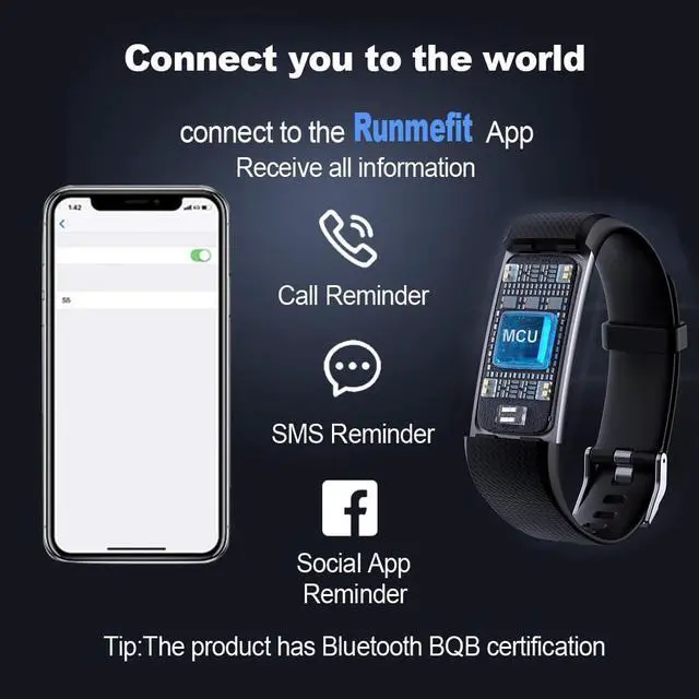 Alt view image 5 of 6 - Fitness Tracker with Heart Rate Monitor/Step Counter/Calories, Activity Tracker Smart Watch Sleep Monitor IP68 Health Tracker Pedometer for Man Women